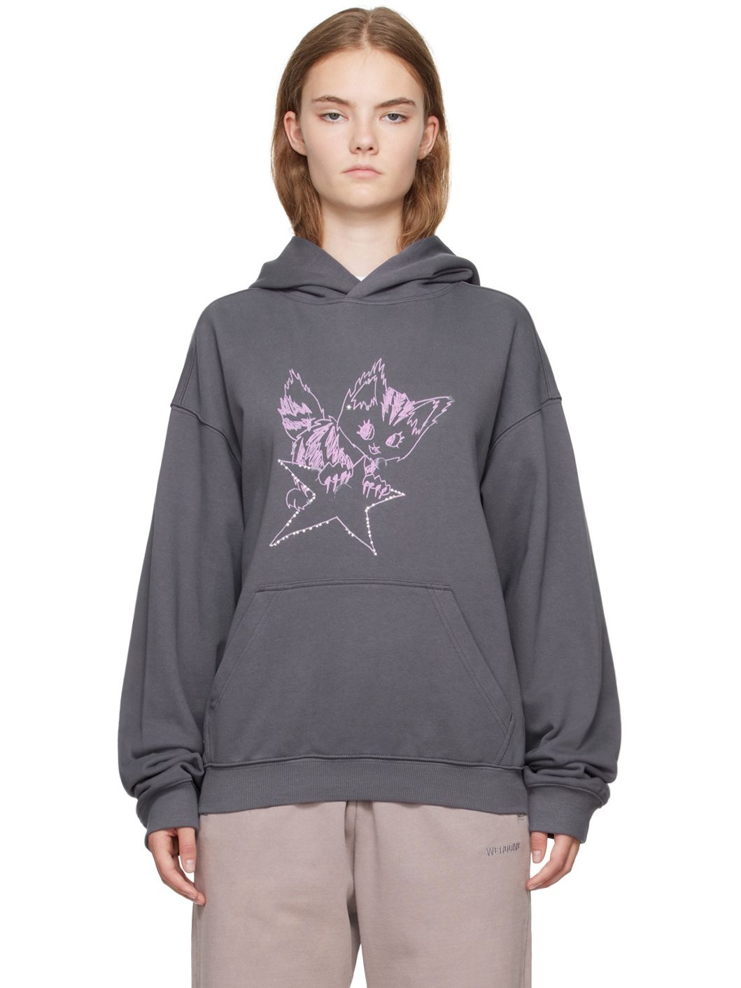 Gray Monster Fitted Hoodie - 1