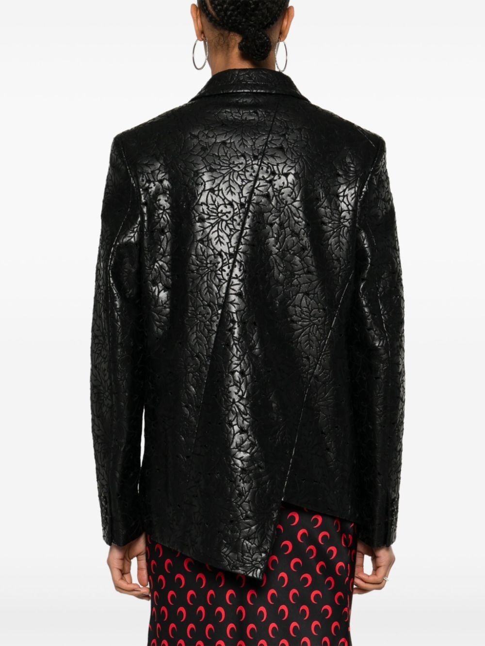 embossed asymmetric blazer - 4