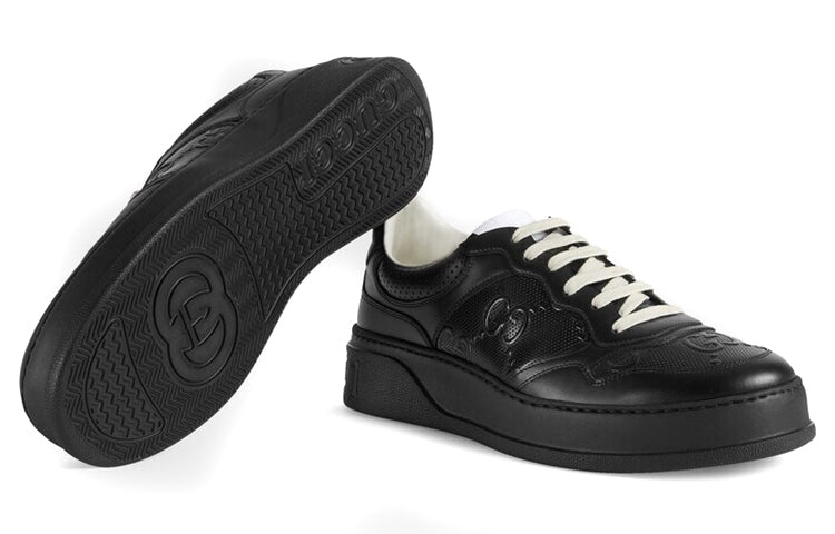 Gucci GG Embossed Sneaker 'Black Leather' 669582-1XL10-1000 - 5