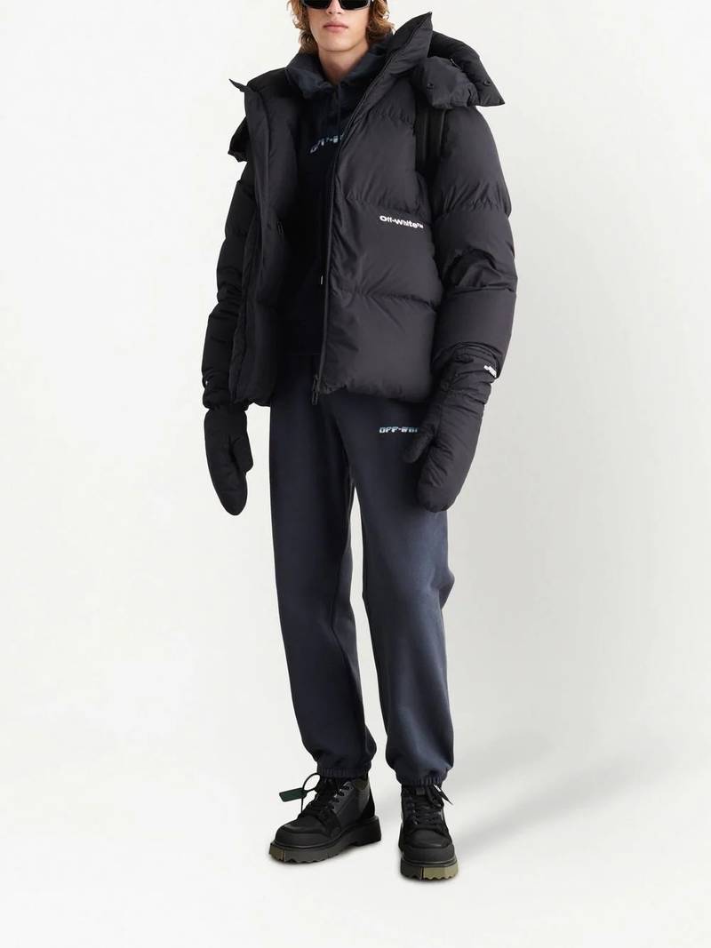 Off-White logo-print padded jacket outlook