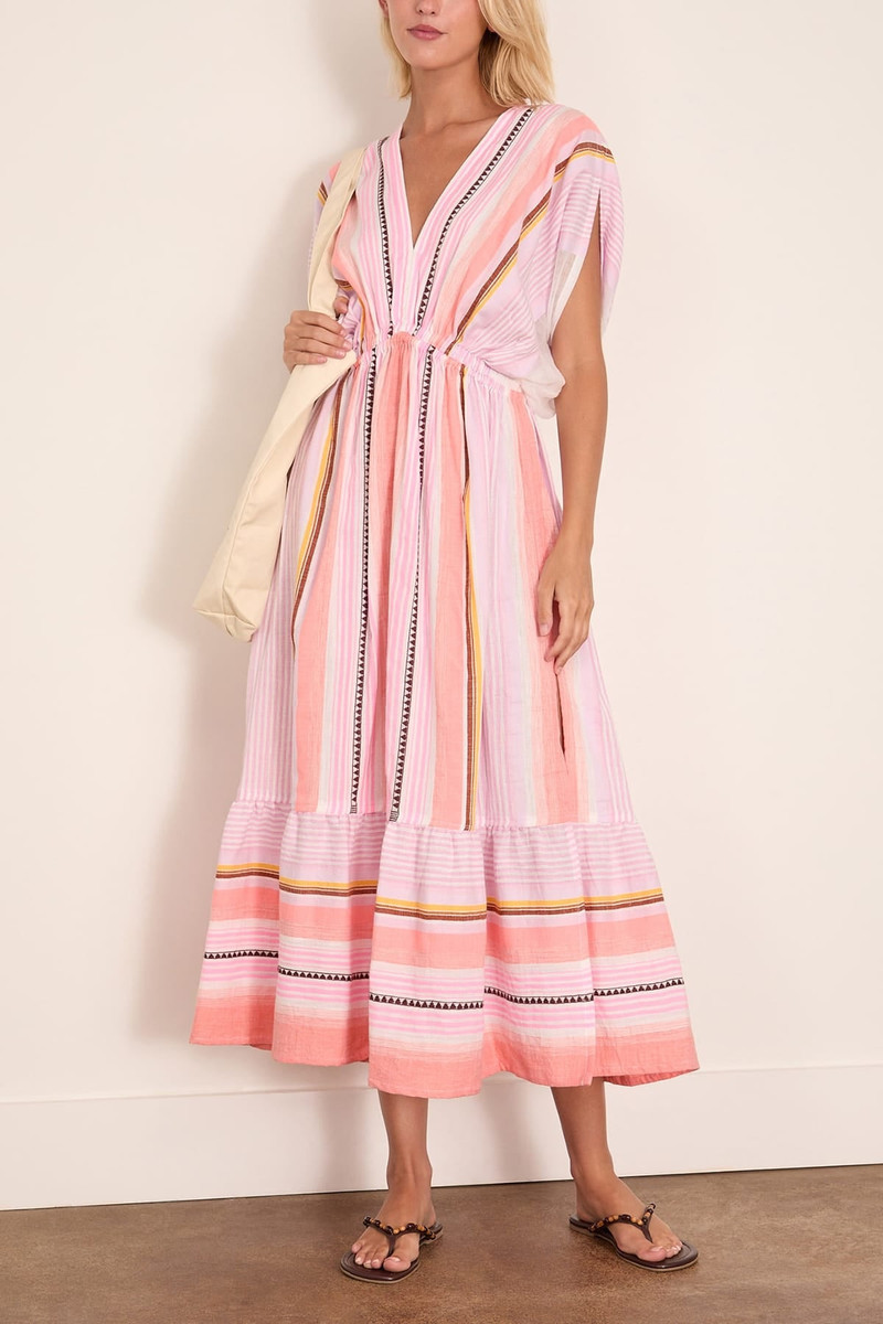 lemlem Leila Plunge Dress in Kiremiti Pink outlook