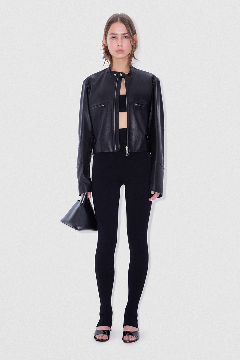 BY FAR MILENA BIKER JACKET BLACK CALF NAPPA LEATHER outlook