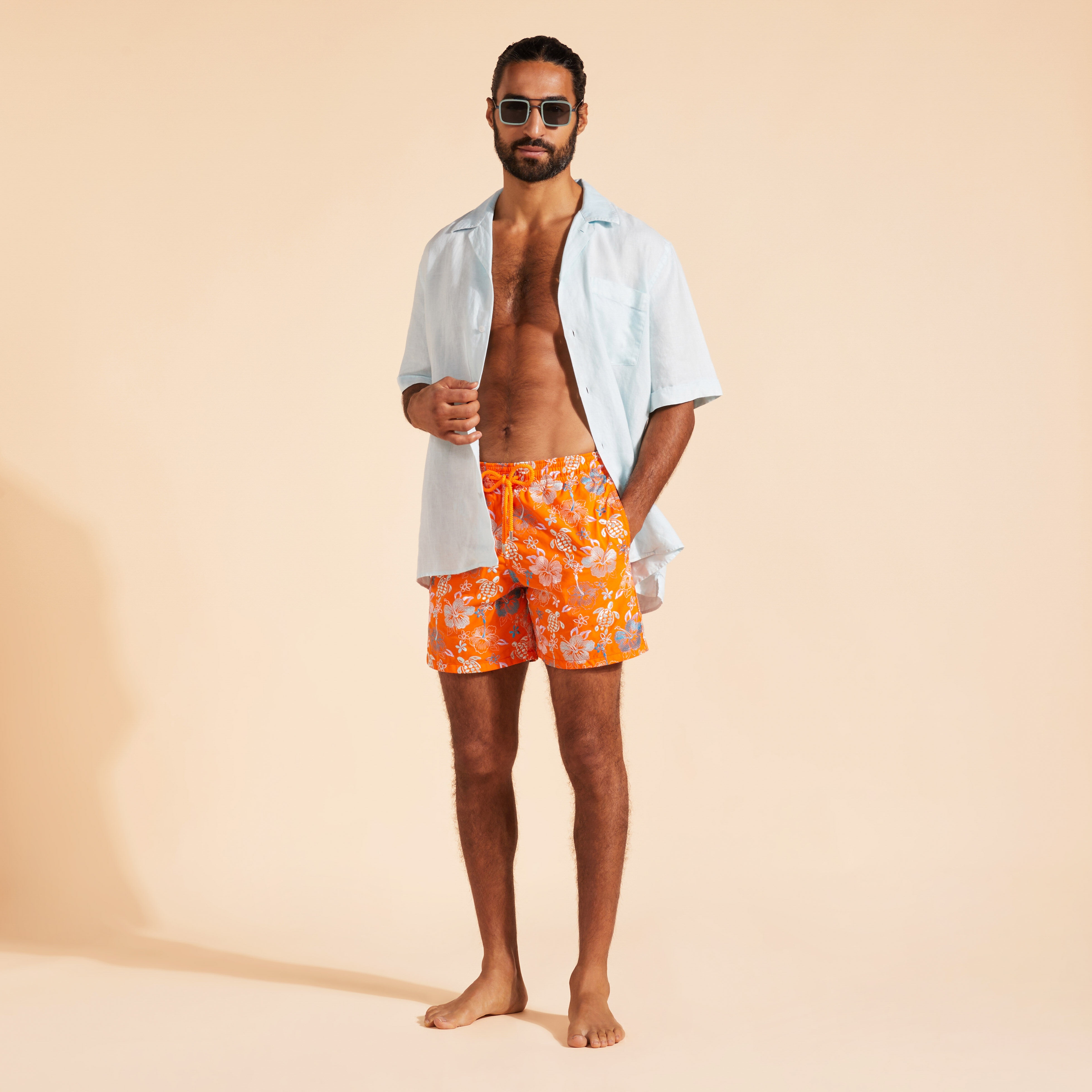 Men Swim Trunks Embroidered Tropical Turtles - Limited Edition - 5