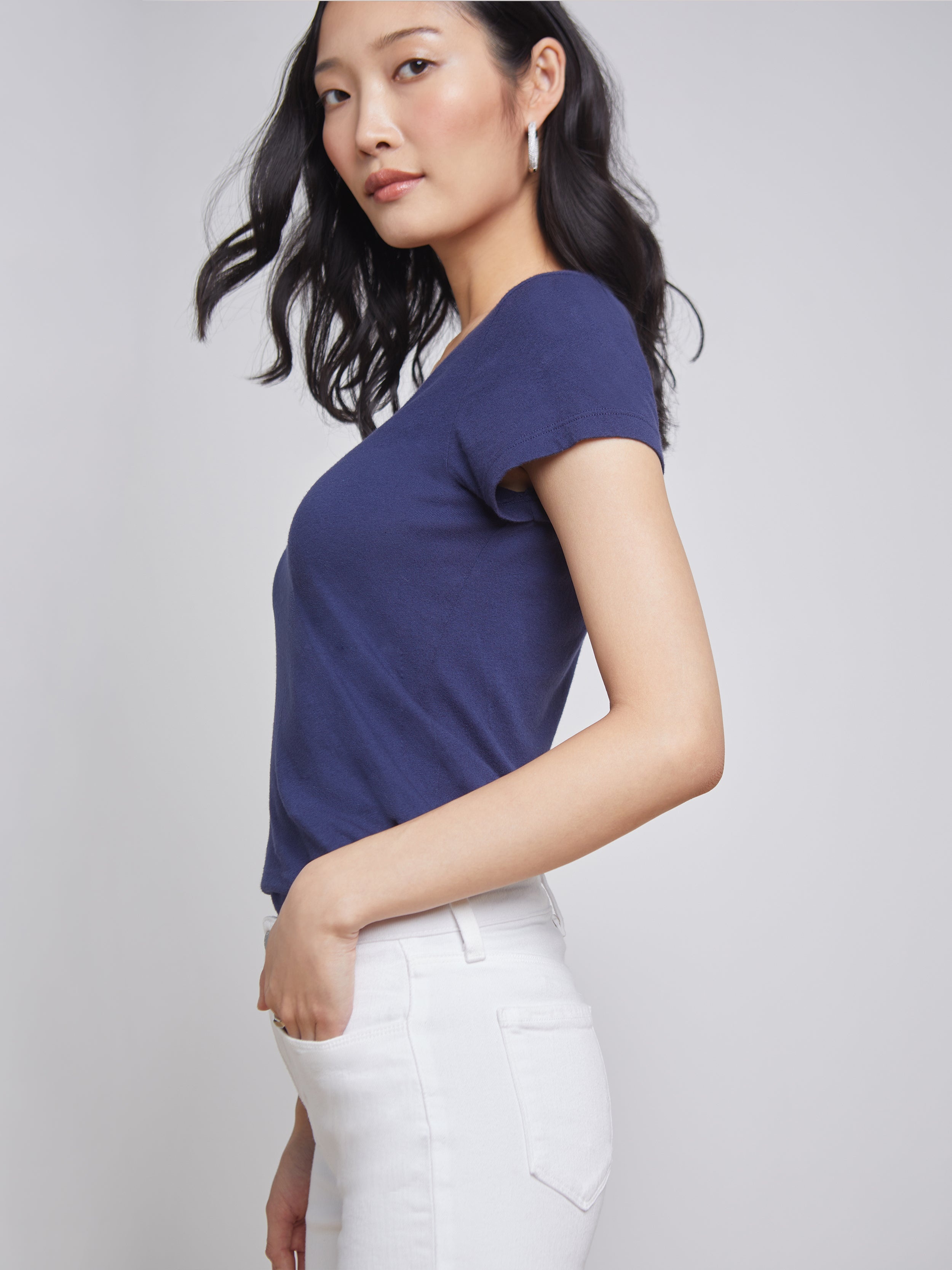 Becca Cotton V-Neck Tee - 3