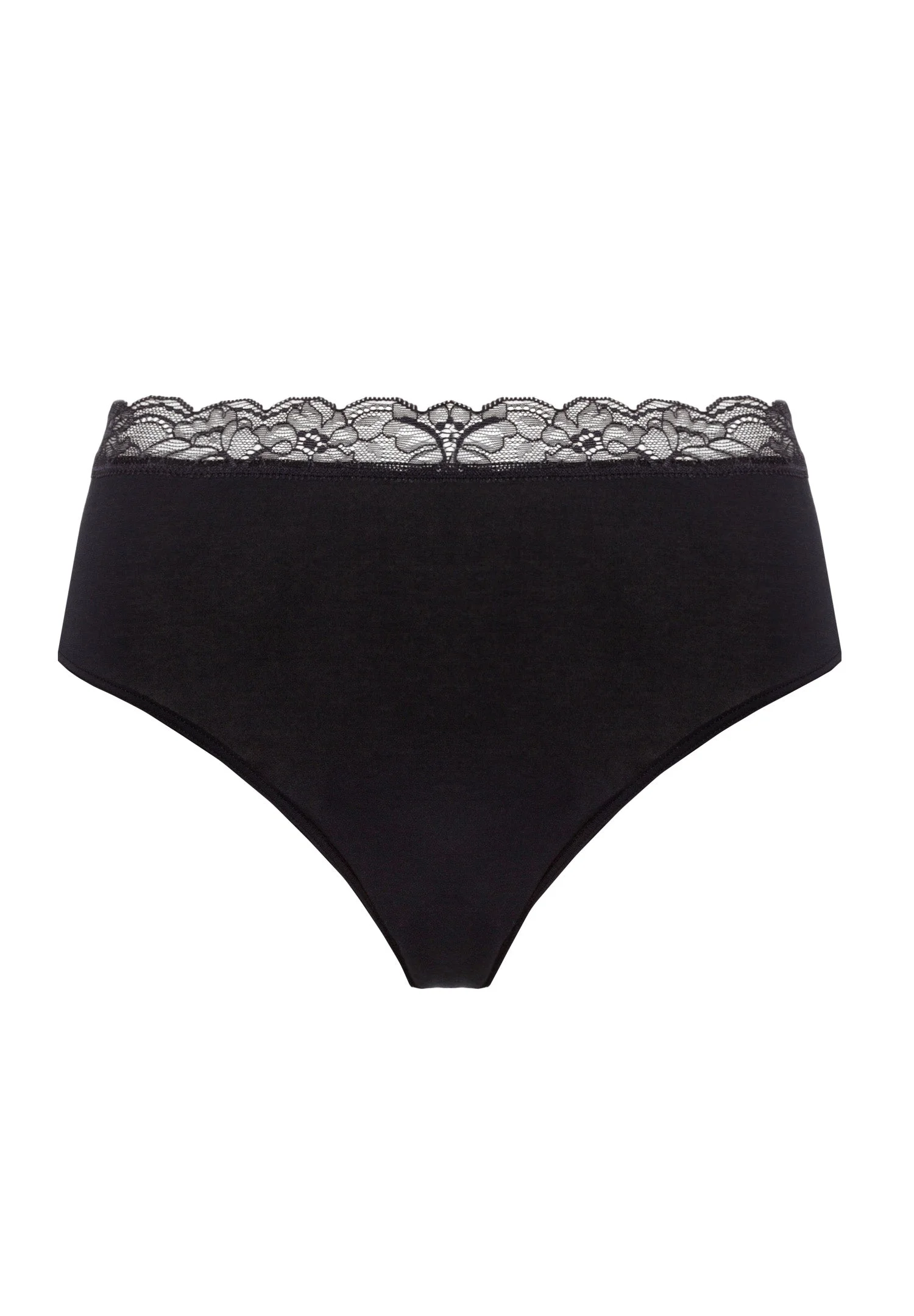 Cotton Lace Lace Trim Cotton Full Brief - 1