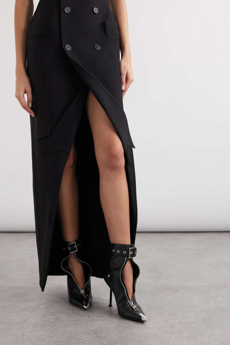 Alexander McQueen Buckled leather ankle boots outlook