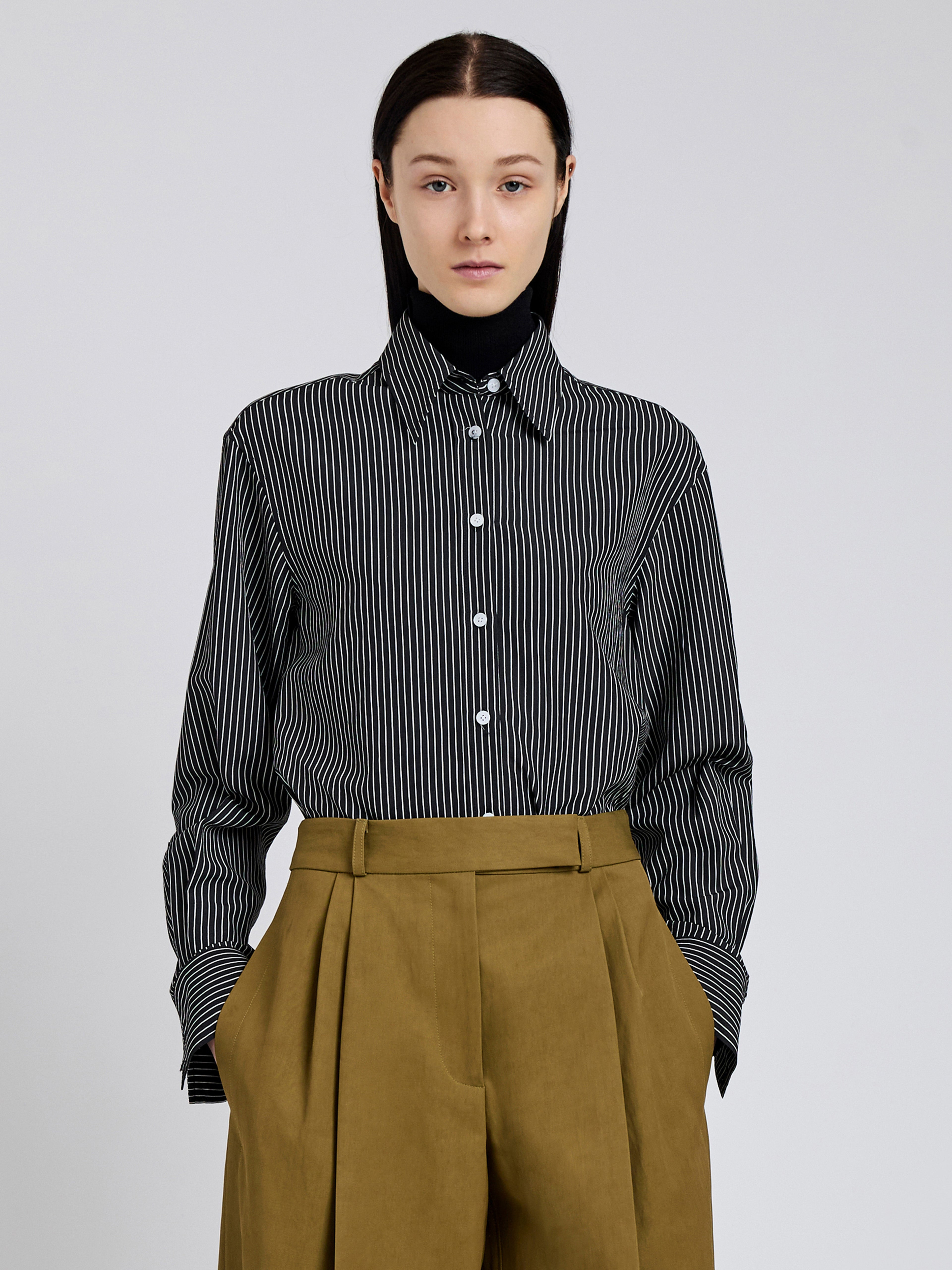 Lynsey Top in Viscose Striped Shirting - 2
