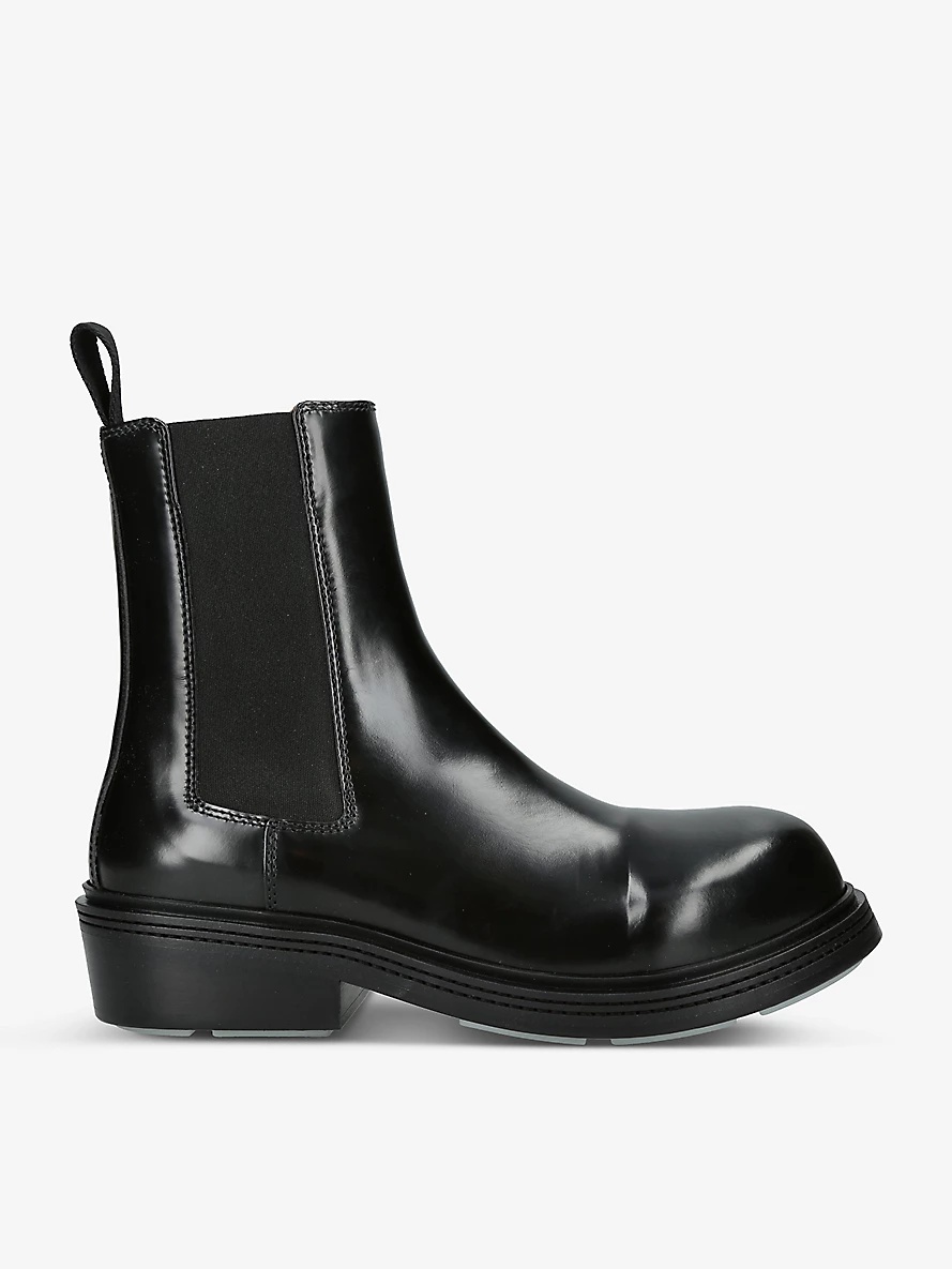 Elasticated-panel pull-tab leather Chelsea boots - 1