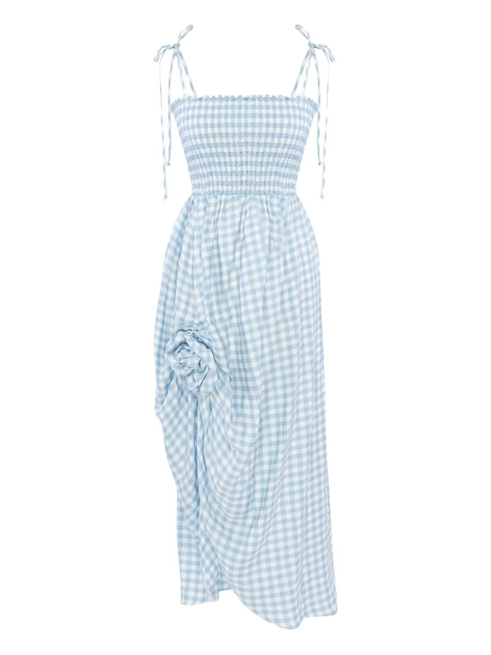 gingham-pattern midi dress - 1