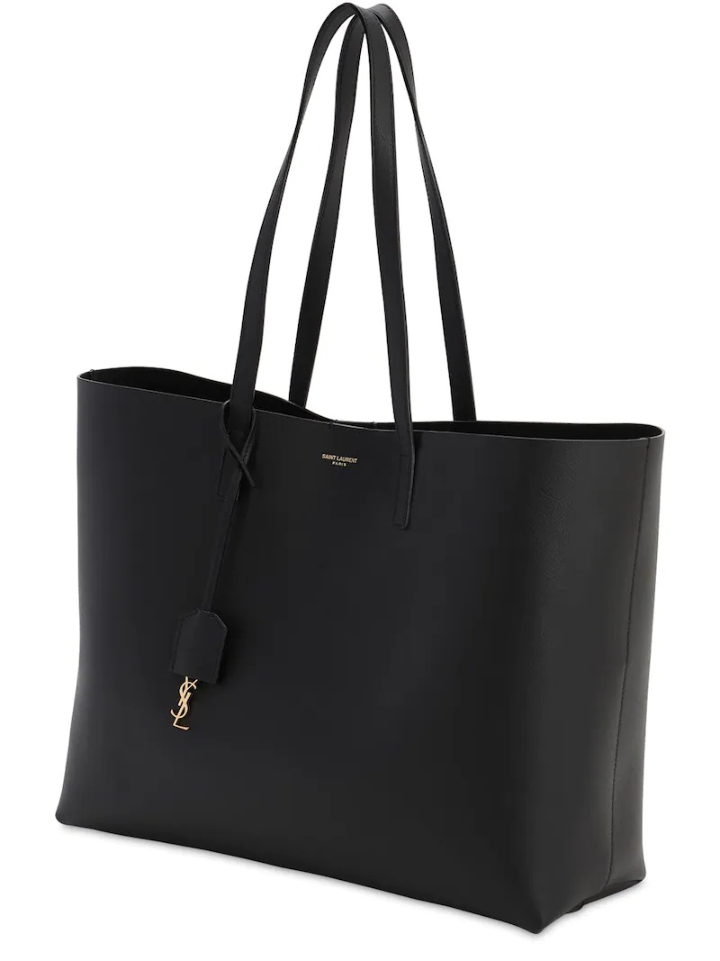 SAINT LAURENT SMOOTH LEATHER TOTE BAG - 4