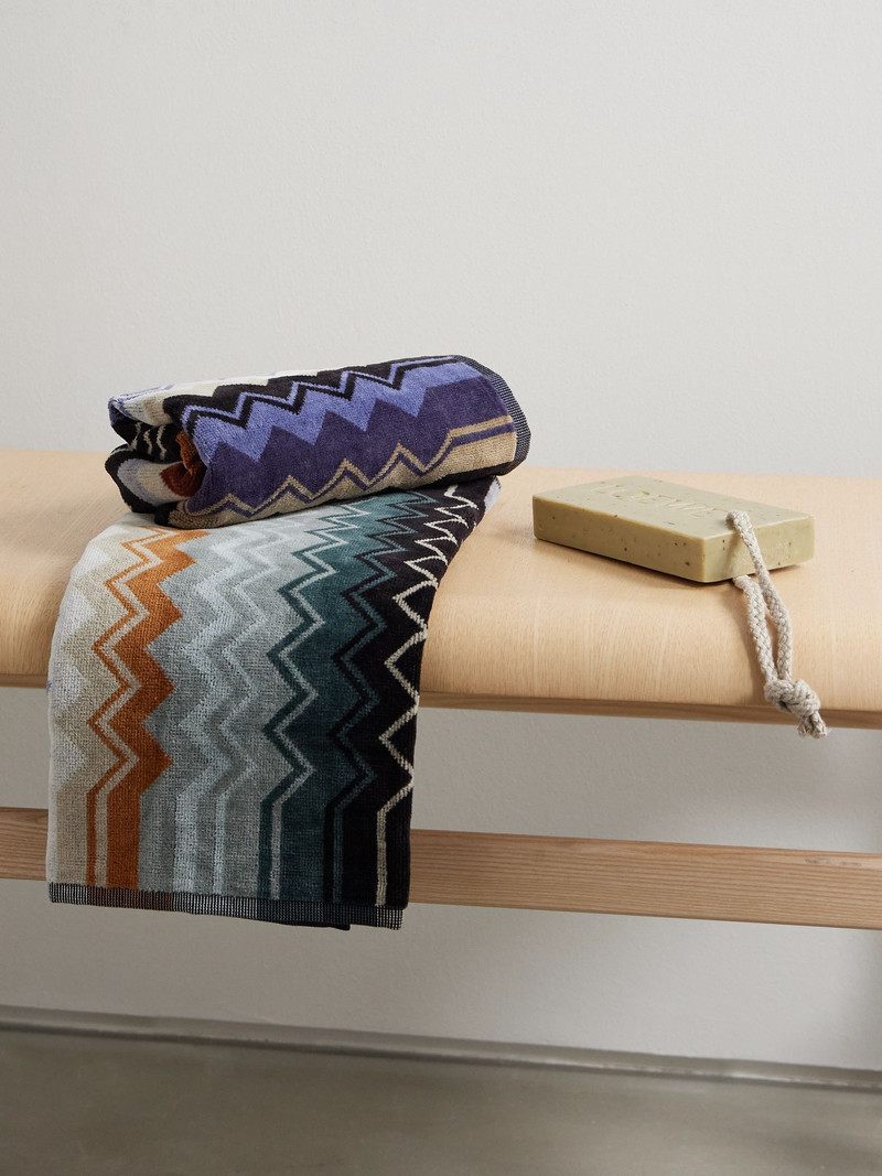 Missoni Giacomo set of five striped jacquard-knit cotton-terry towels Multi outlook