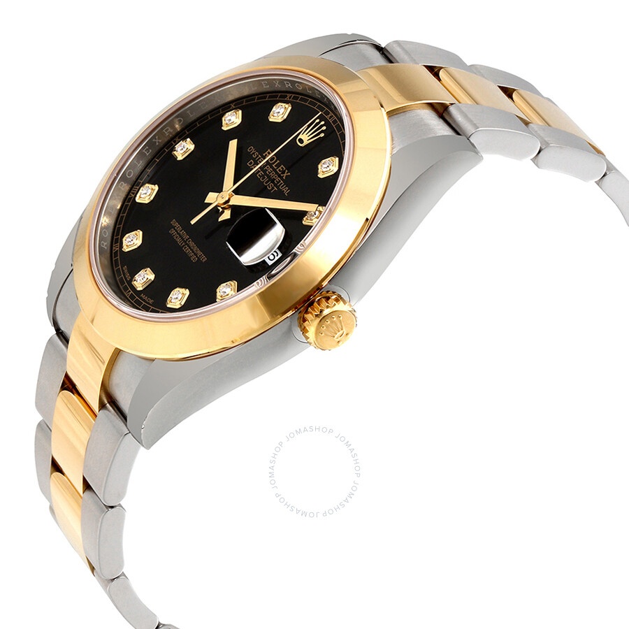 Rolex Datejust Black Diamond Dial Steel and 18K Yellow Gold Oyster Men's Watch 126303BKDO - 2