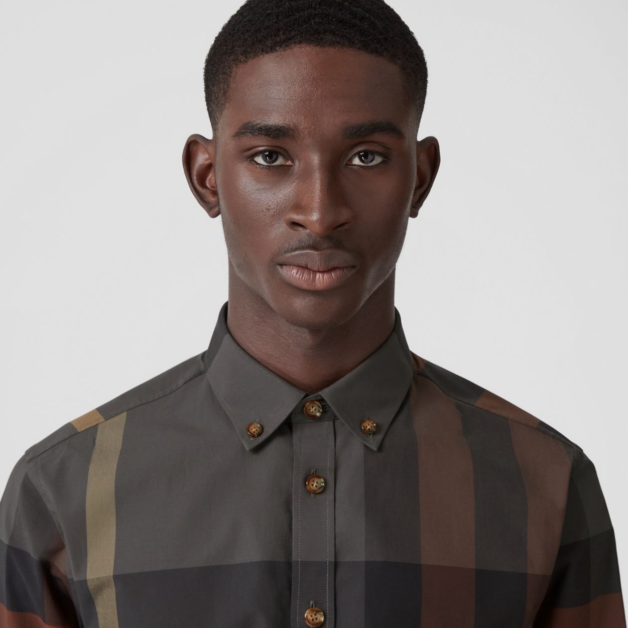 Check Stretch Cotton Poplin Shirt - 3