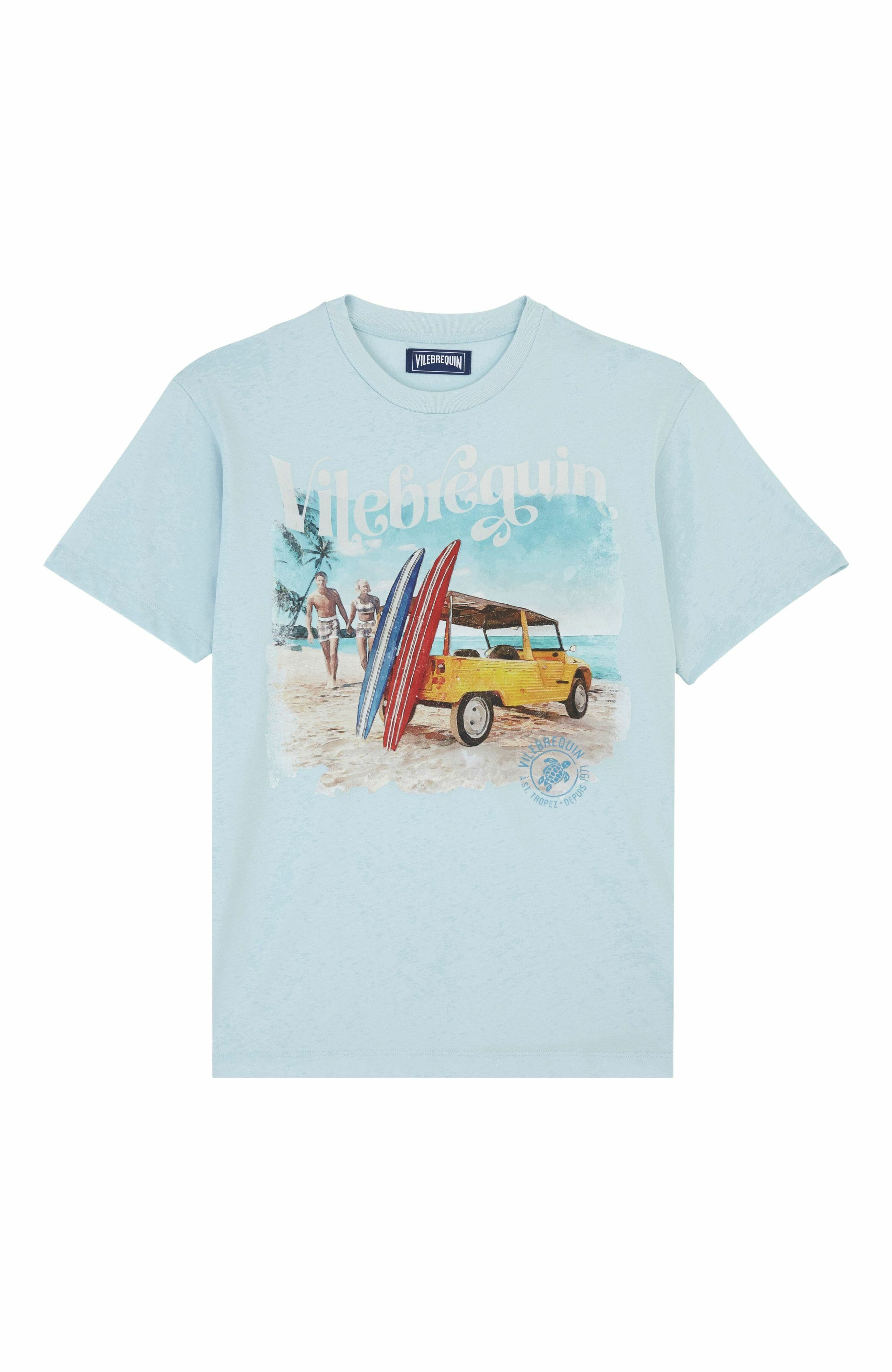 Vilebrequin Men's Surf And Mini Moke Cotton T-Shirt in Ciel at Nordstrom - 3
