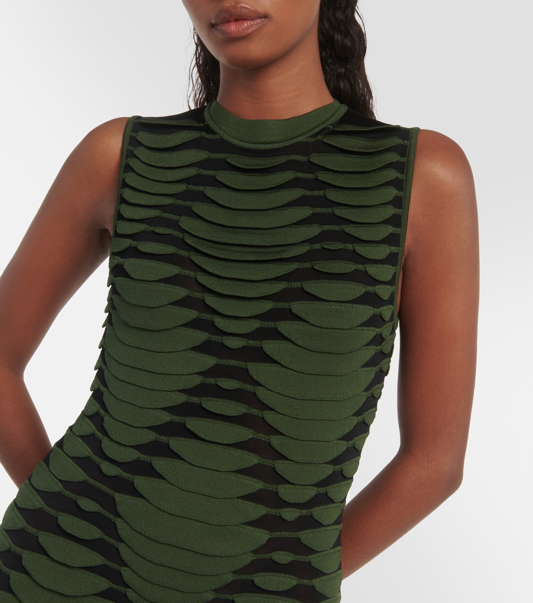 Snake-effect knit minidress - 4