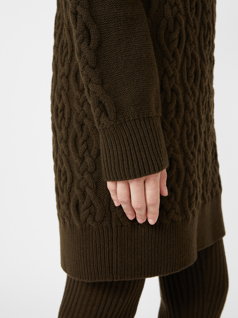 AZZURRO1234 Wool and cashmere cable-knit dress 6