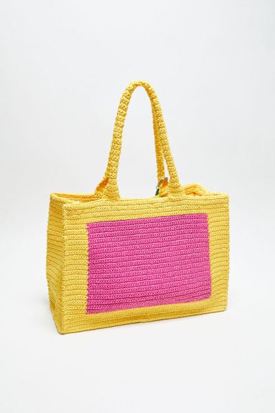 Acne Studios Logo stud tote bag - Pink/yellow outlook