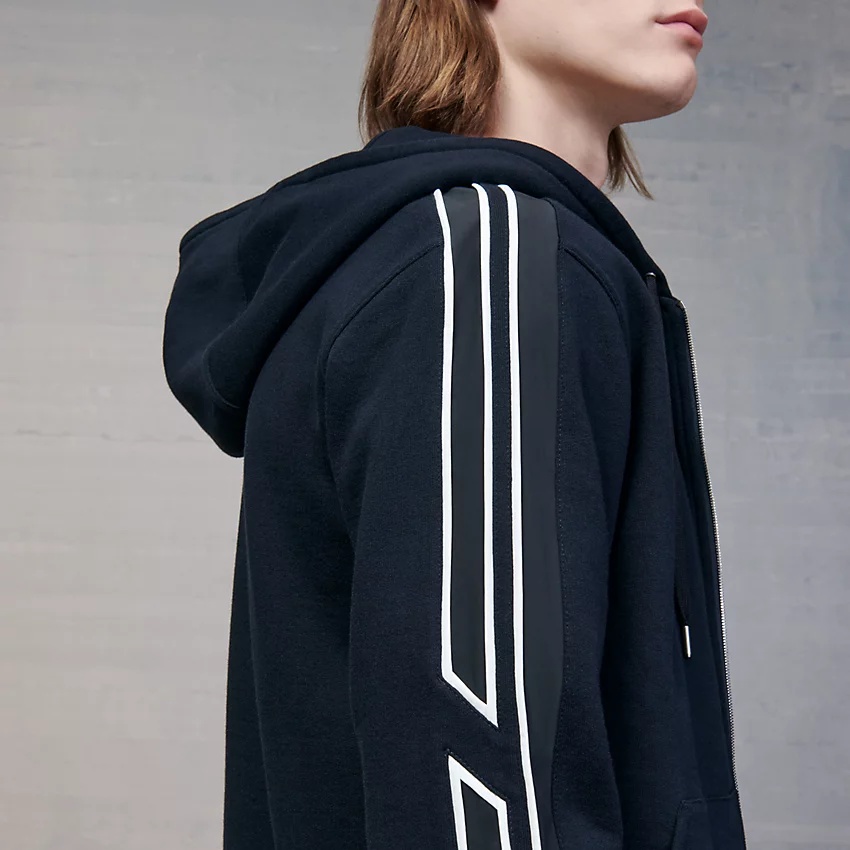 "Run H" zipped hooded sweater - 3