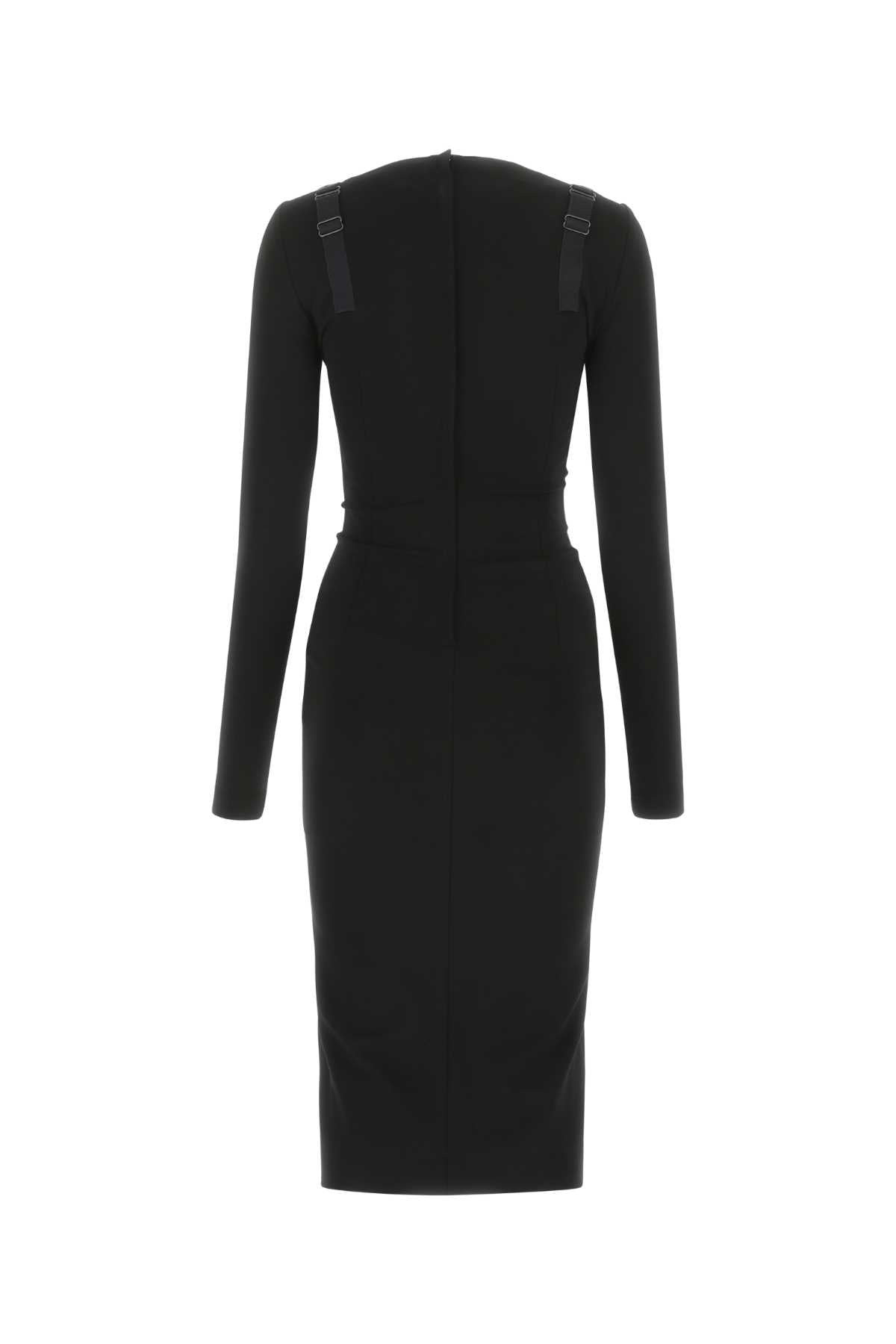 Dolce & Gabbana Women Black Stretch Viscose Blend Dress - 2