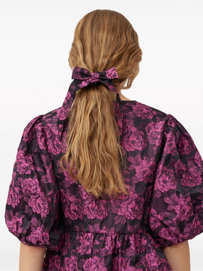 GANNI floral-print ruched scrunchie outlook