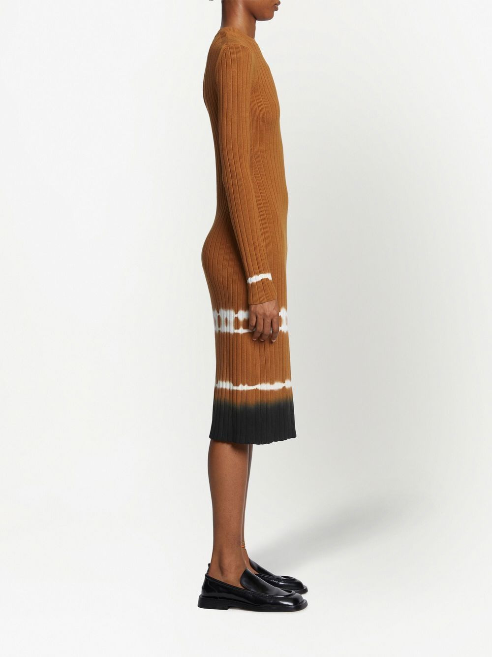 ribbed-knit tie-dye midi dress - 3