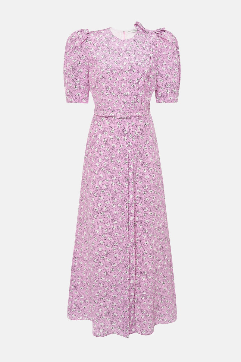 CLOVER PRINT SILK DRESS WITH BELT 1