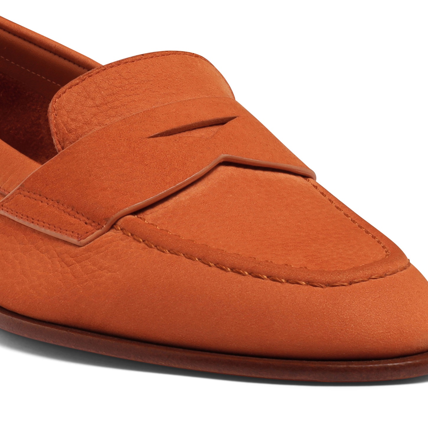 Women's orange nubuck penny loafer - 6