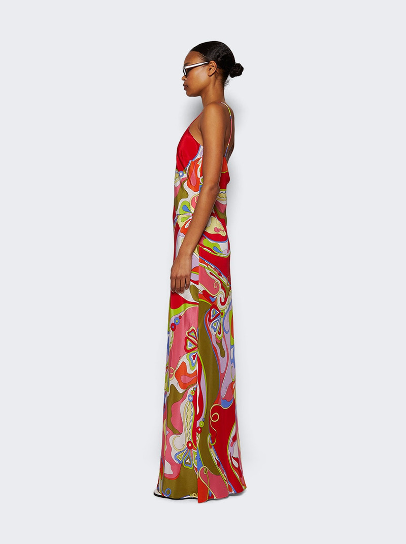 Orchidee-print Crepe De Chine Dress Multicolor 4