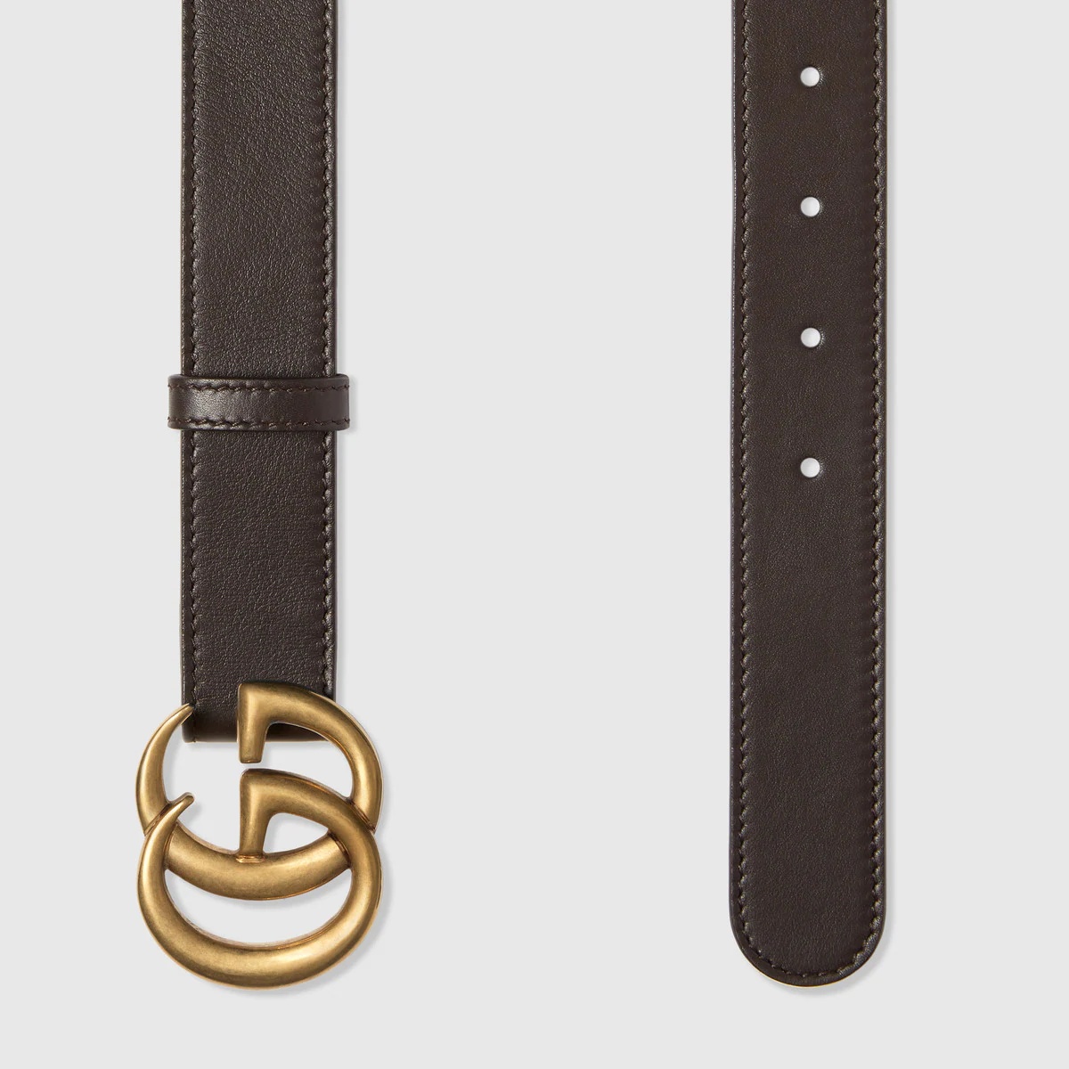 Leather belt with Double G buckle - 2