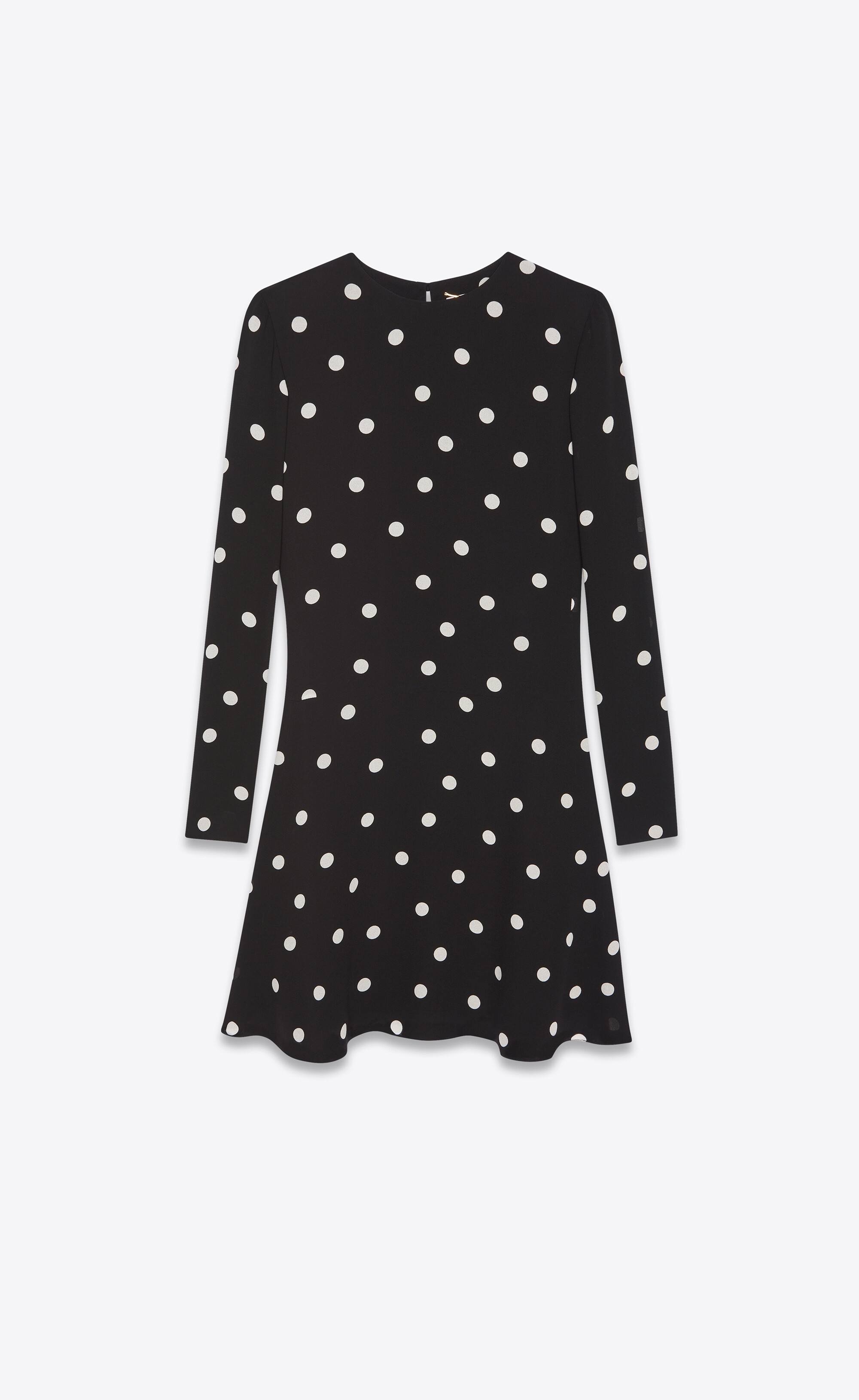 dotted flared dress in crepe viscose - 1