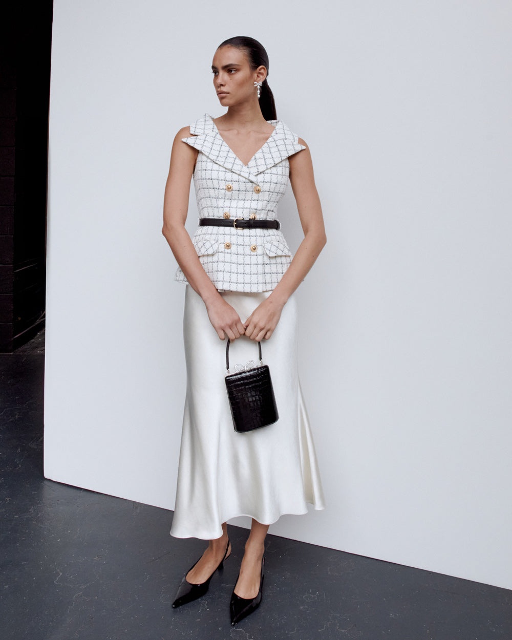 Check Boucle Midi Dress - 6