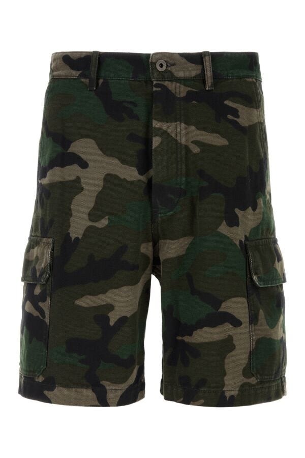 Valentino Garavani Man Printed Denim Bermuda Shorts - 1