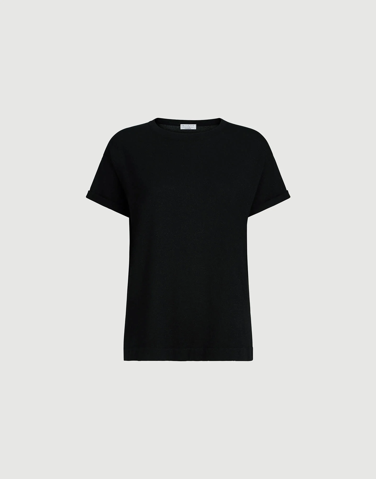 Sparkling cashmere and silk lightweight knit T-shirt - 1