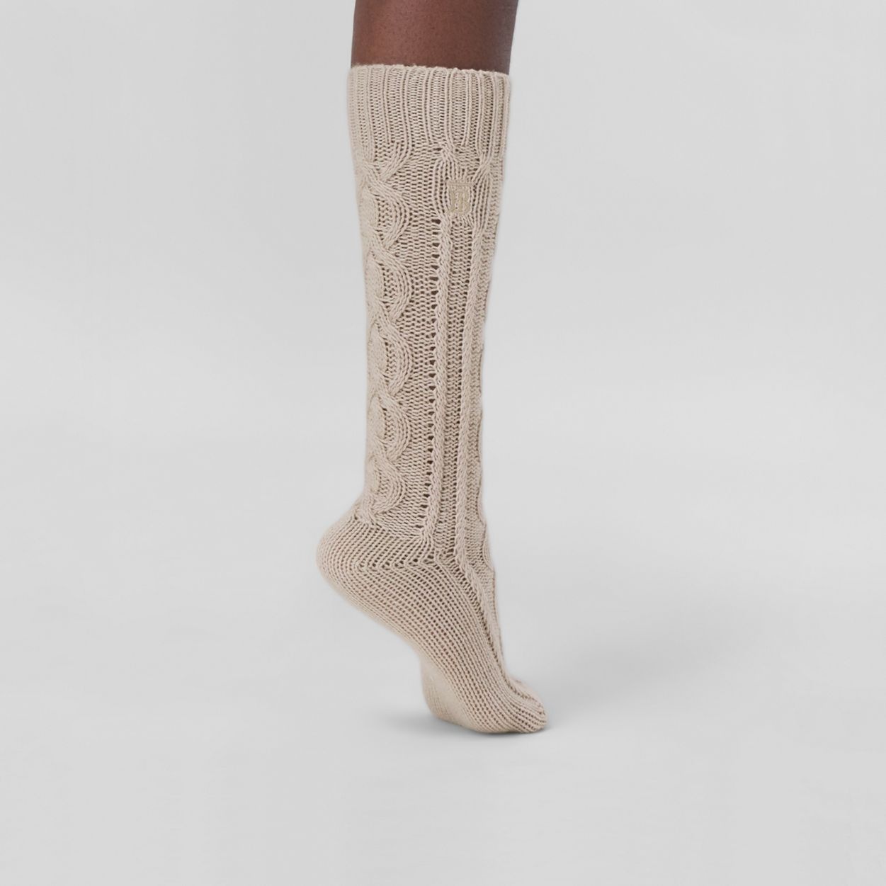 Cable Knit Cashmere Blend Socks - 3