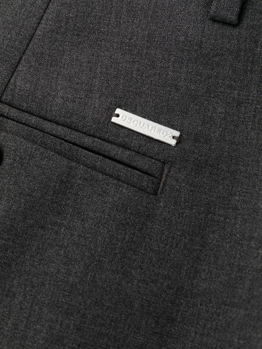 logo-plaque tailored trousers - 6