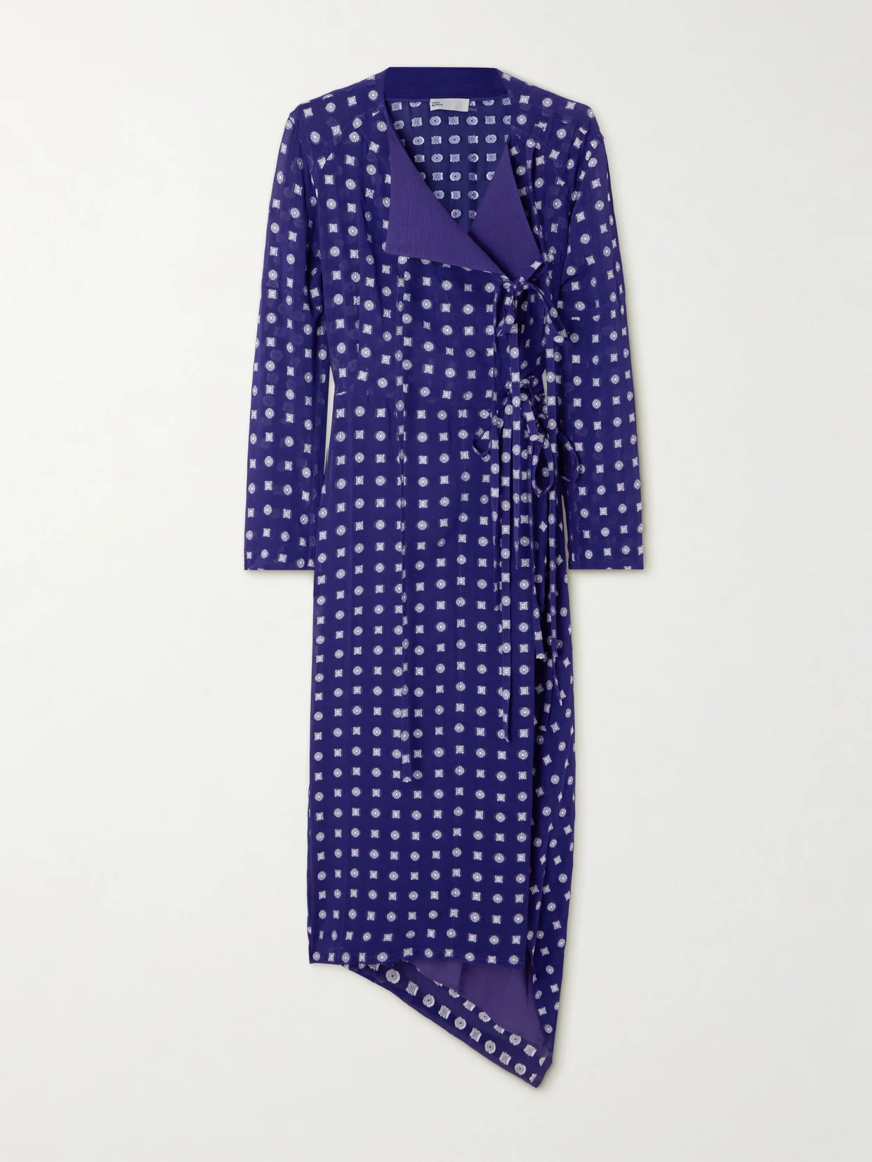 Printed Crepe Wrap Dress - 1