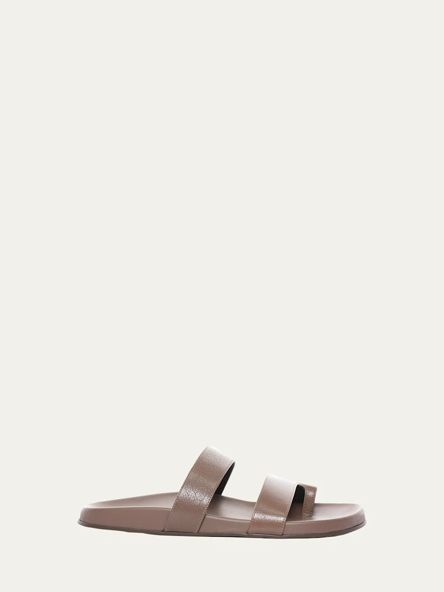 Hugh Leather Toe-Ring Slide Sandals - 1