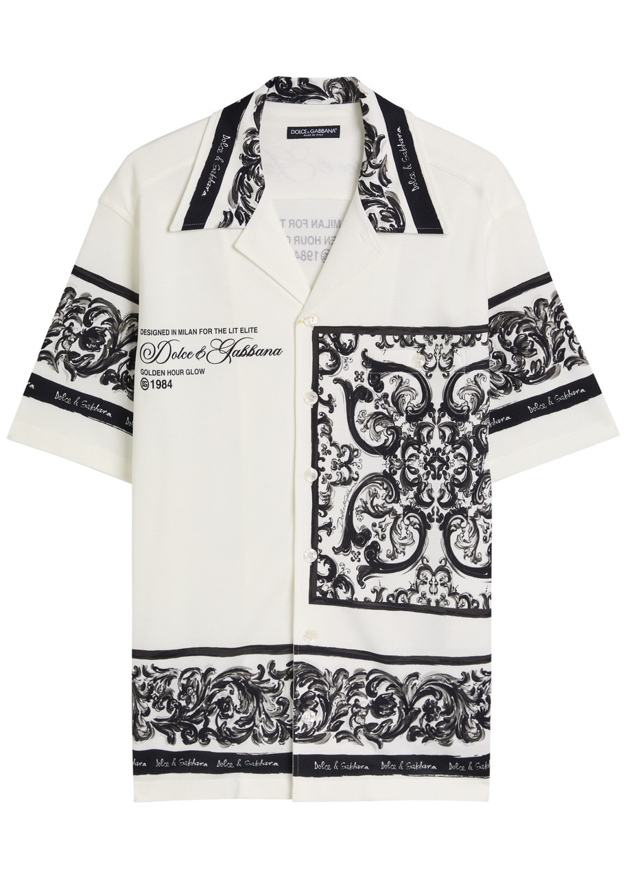 Dolce & Gabbana Printed Piqué Cotton Shirt - 1