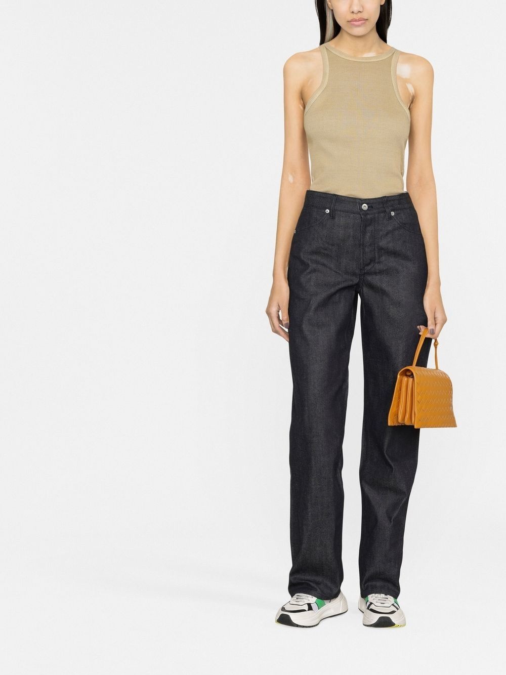 + high-waisted straight-leg jeans - 2