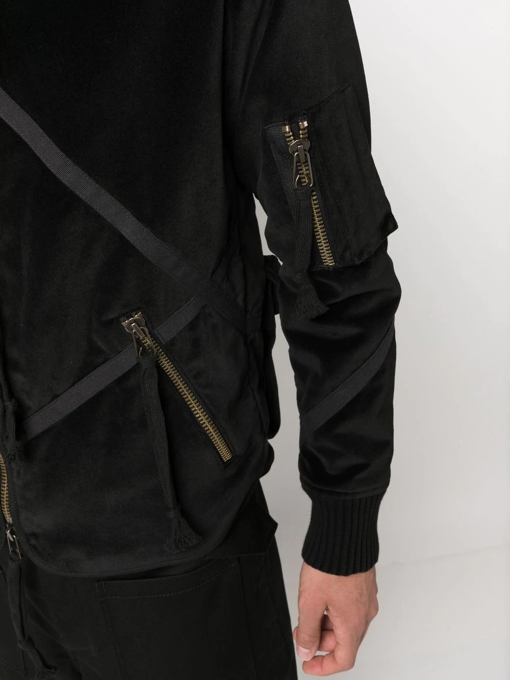 velvet patchwork jacket - 5