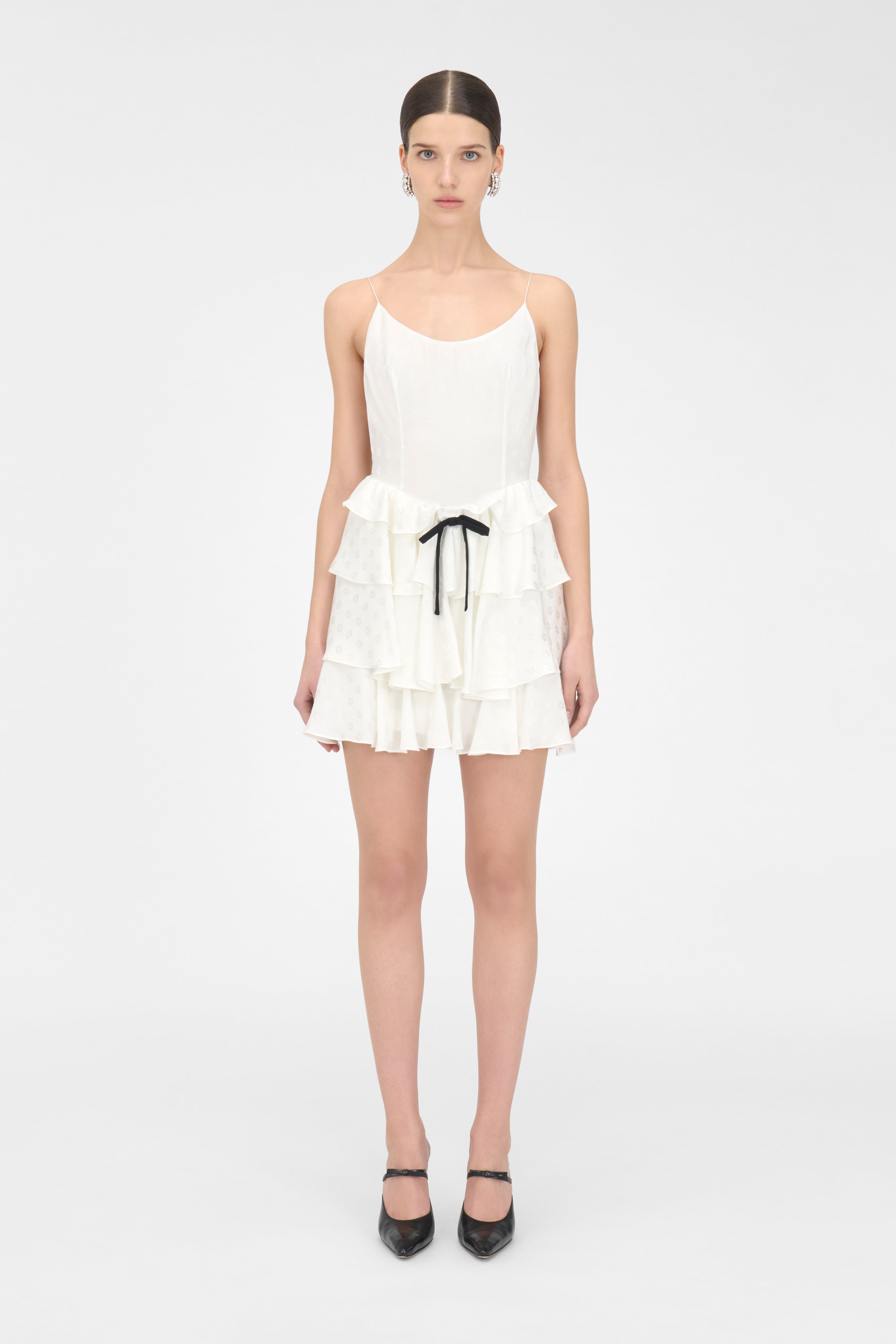 FLOWERS JACQUARD MINI DRESS - 3