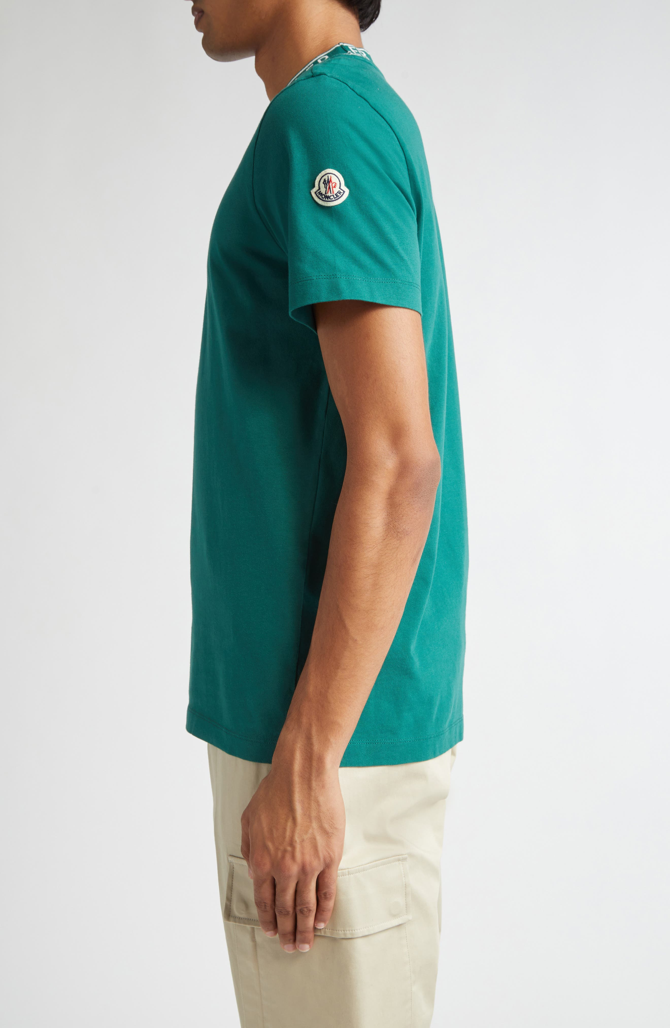 Moncler Logo Cotton T-Shirt in Botanical Garden at Nordstrom - 4