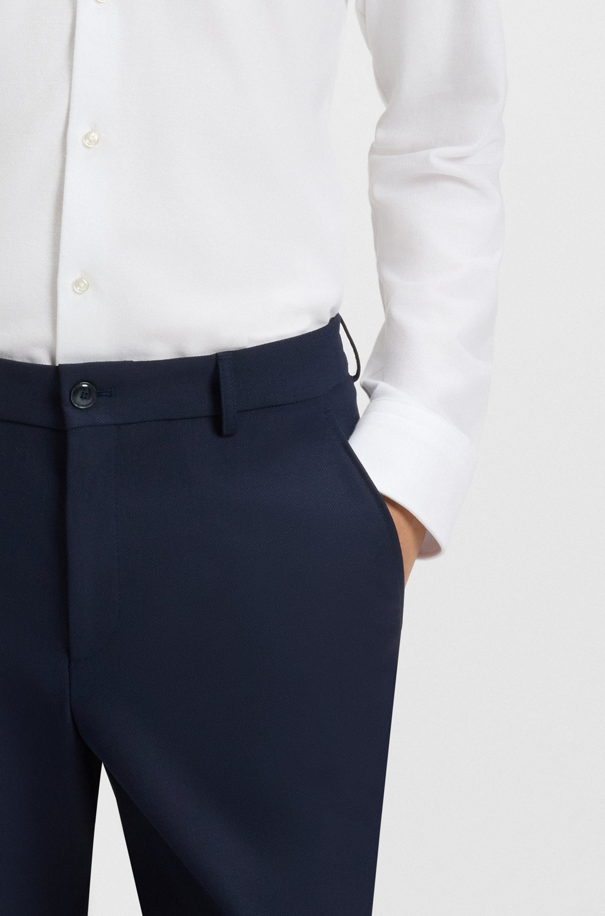 SLIM-FIT SHIRT IN COTTON-PIQUÉ JERSEY - 6