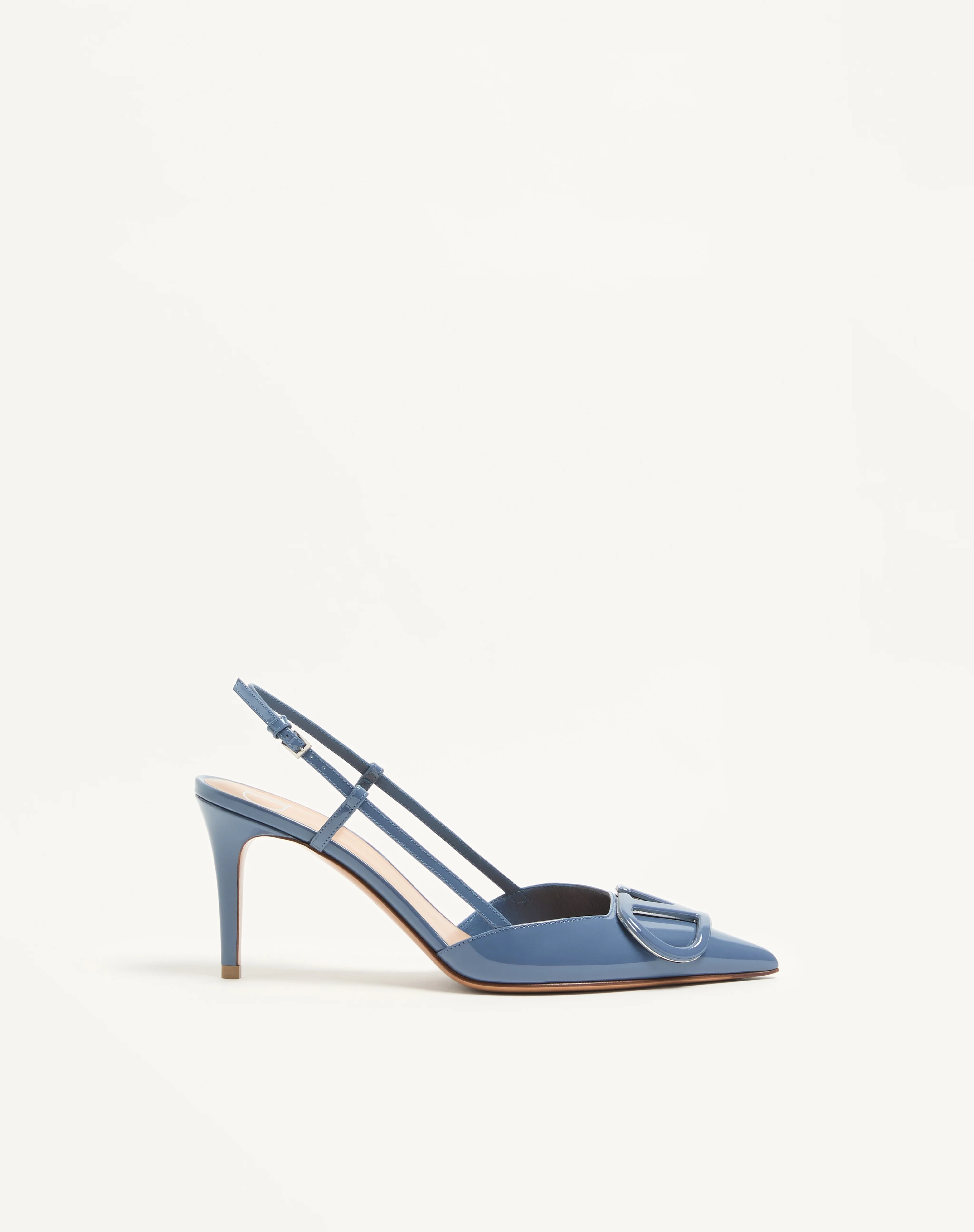 VLOGO SIGNATURE PATENT LEATHER SLINGBACK PUMP 80MM - 1
