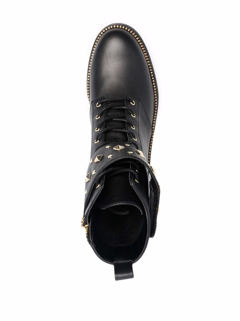 Haskell spike-strap leather boots 4