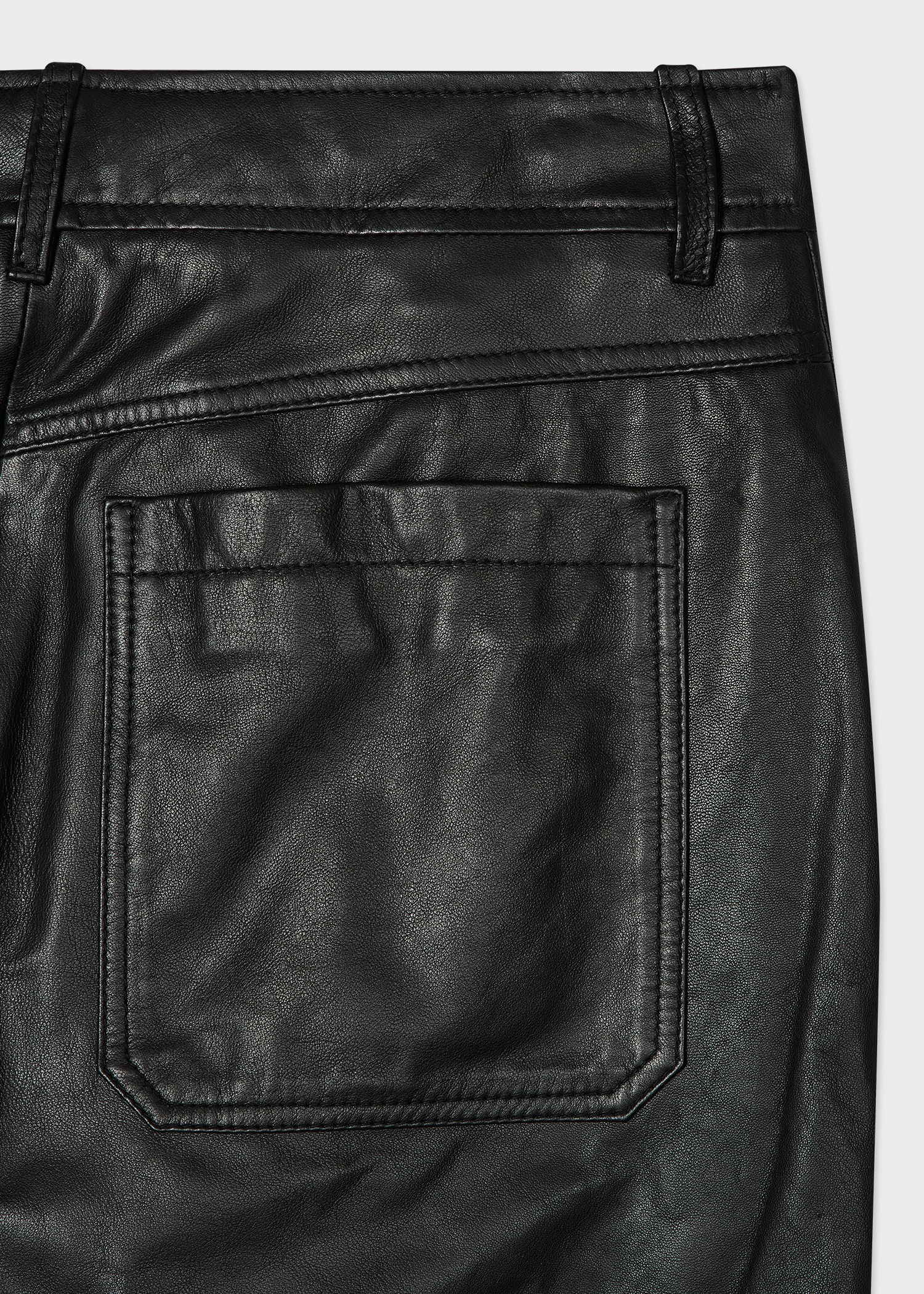 Women's Black Leather Trousers - 2