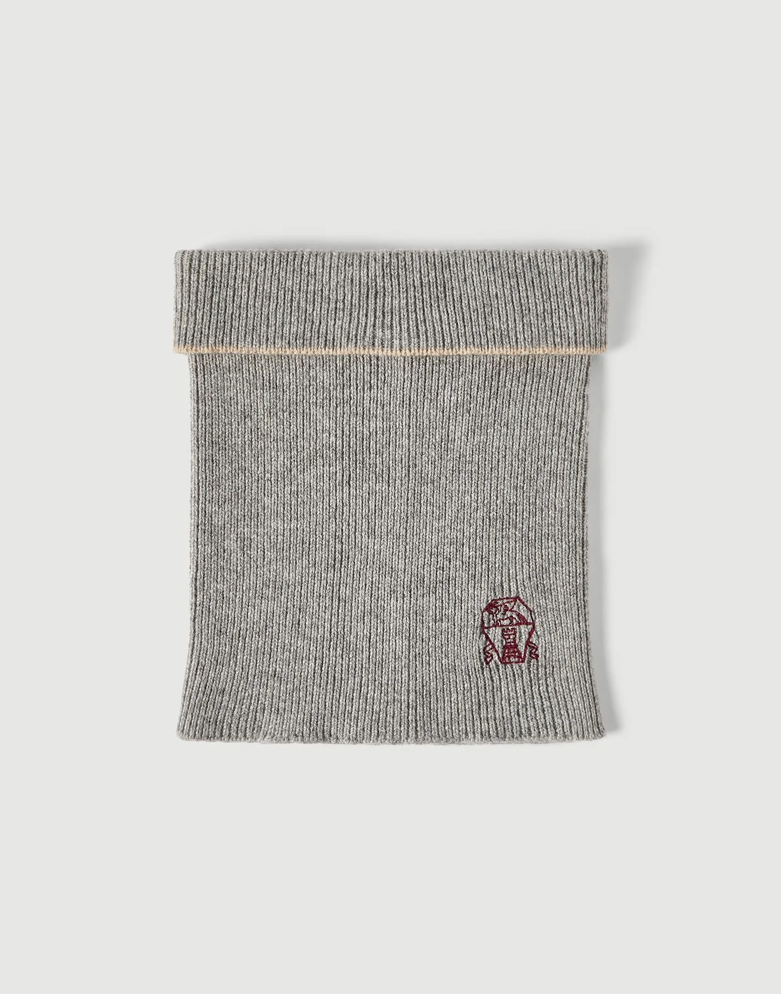 Cashmere rib knit neck warmer - 1