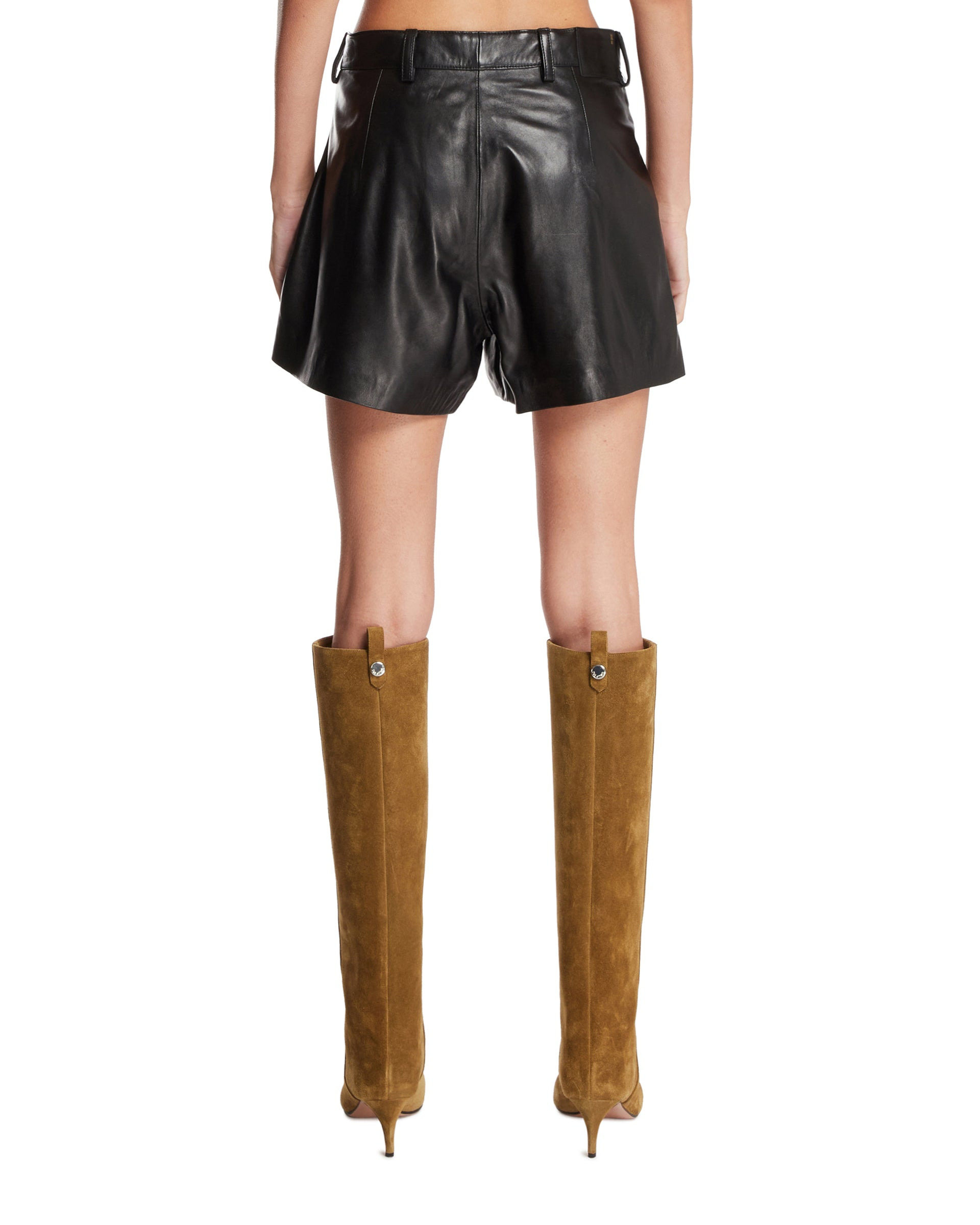 Black Leather Shorts - 3