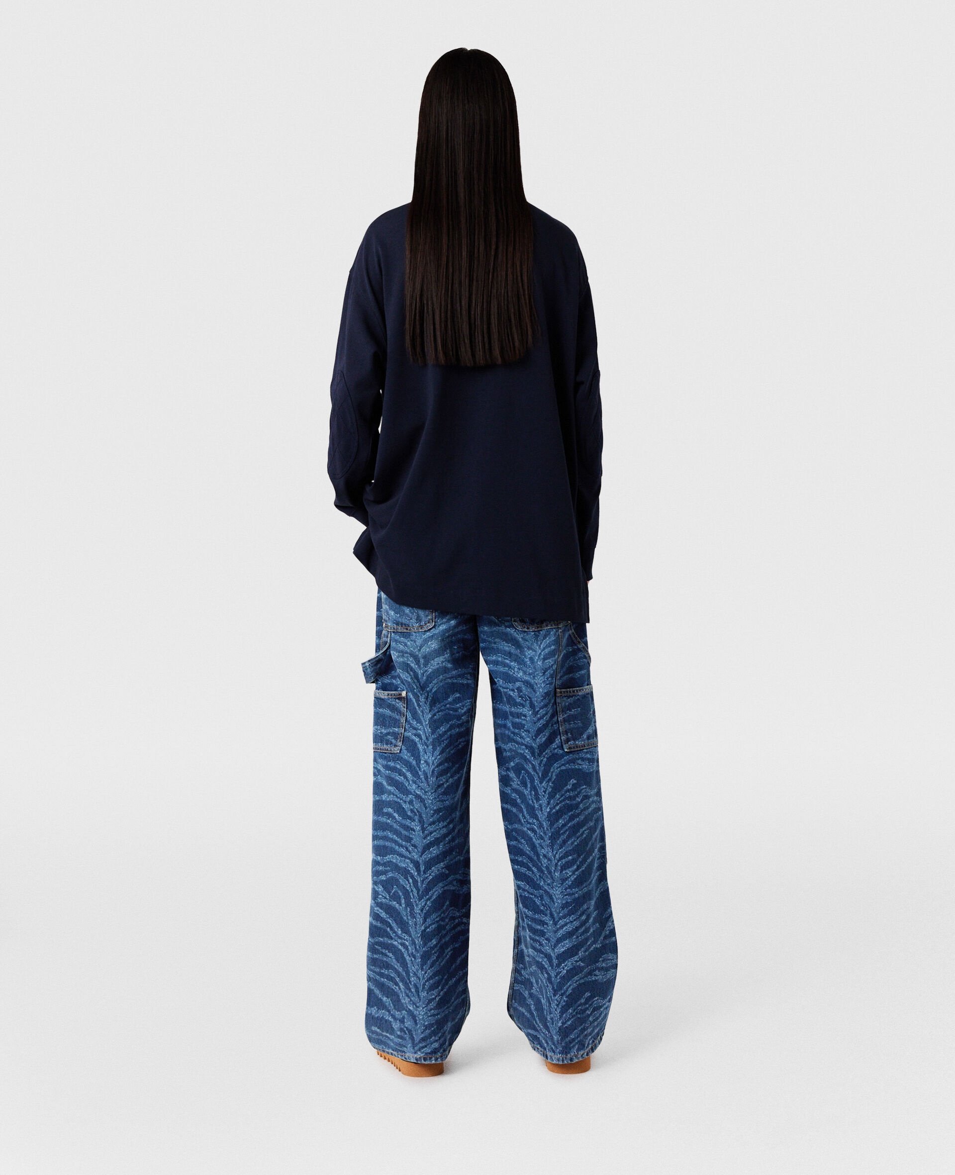 Cat-Embroidered Sweatshirt Dress - 3