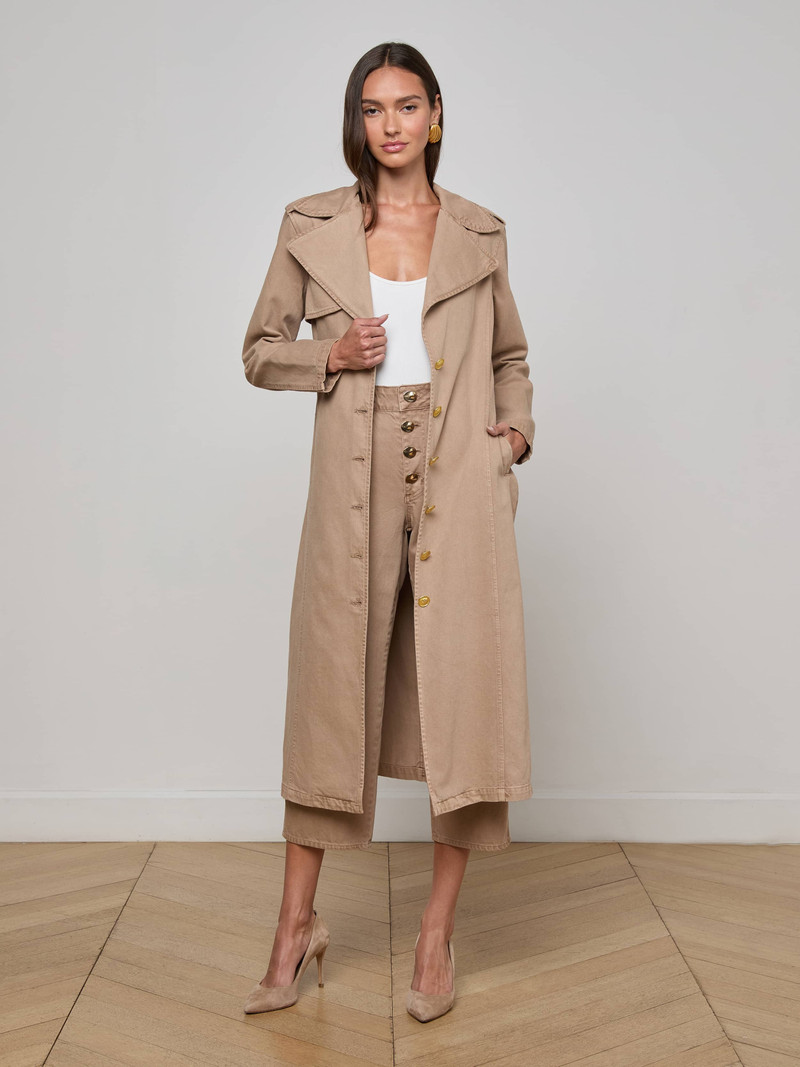 L'AGENCE Zavia Denim Trench Coat outlook